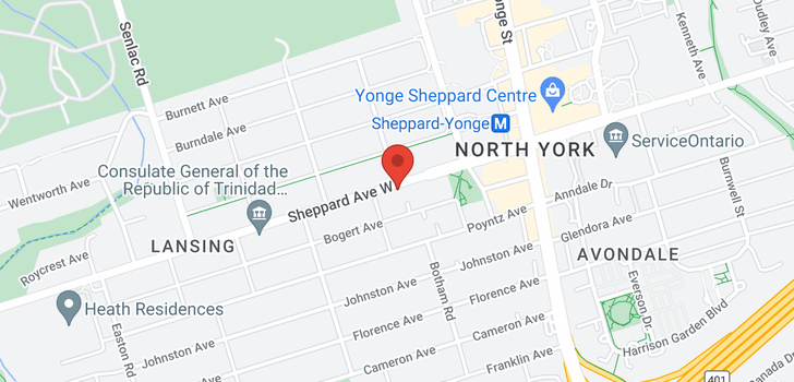 map of 89 SHEPPARD AVE W